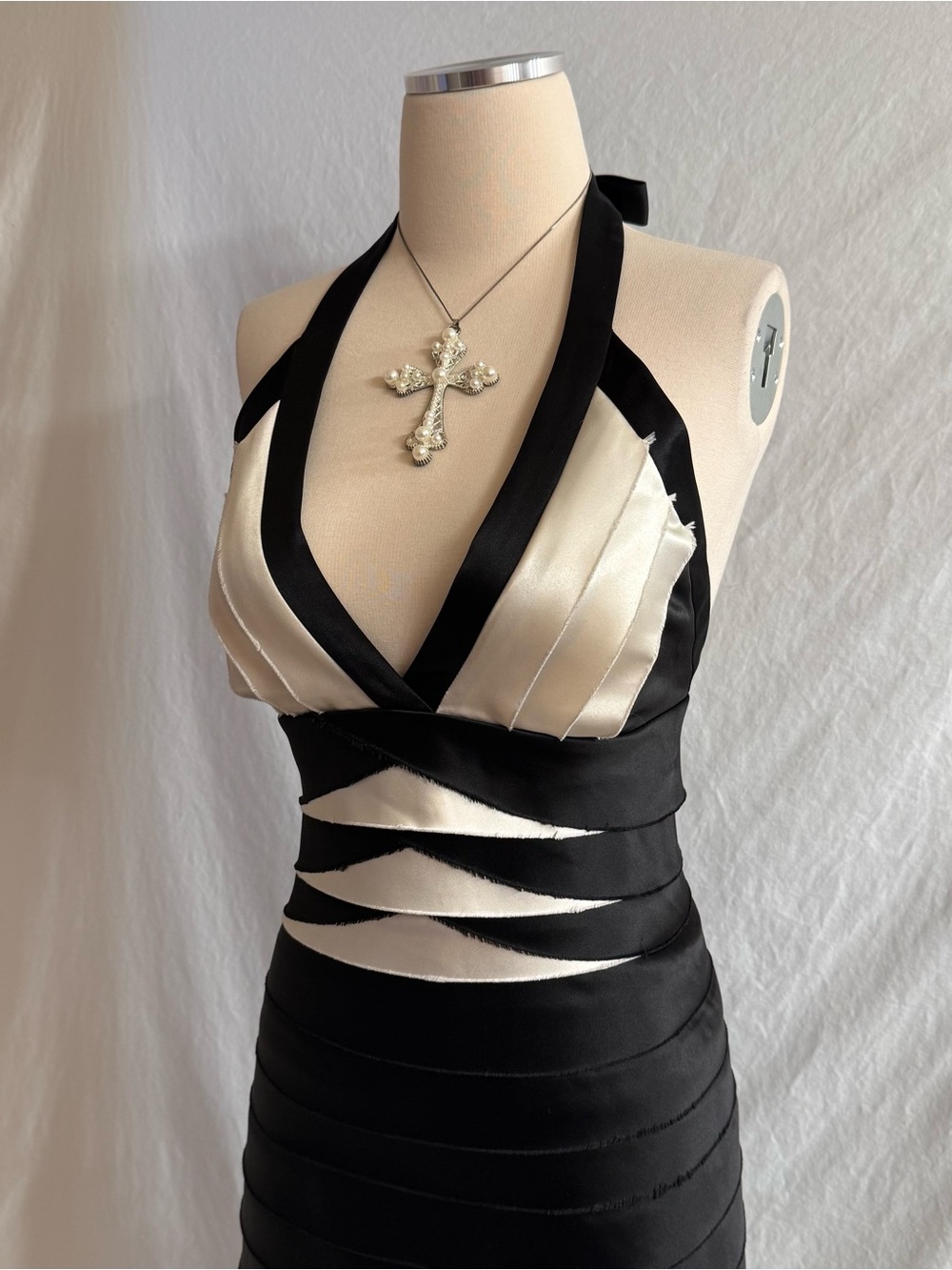 BCBG Satin Halter Bandage Dress - Picture 2 of 4